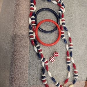 Blue,Red, And White Jewelry Set